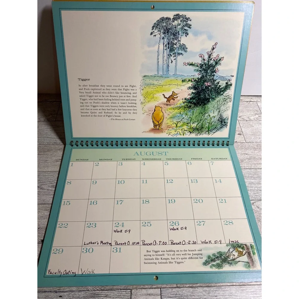 Winnie-the-Pooh's Calendar Book A. A. Milne 1976 Vintage Shepard Illustrations